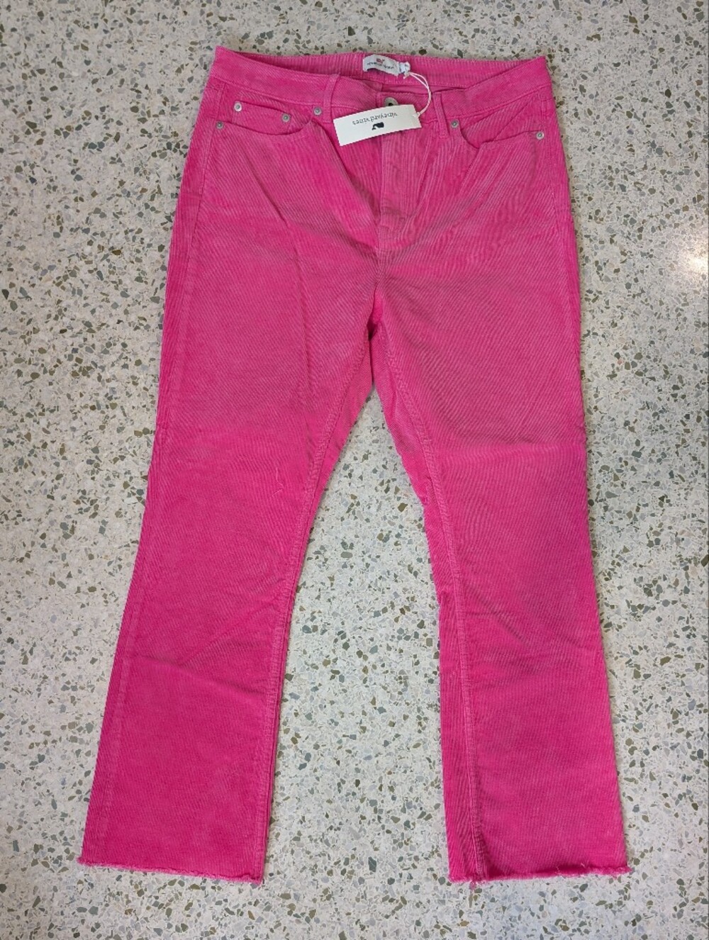 NWT Vineyard Vines Jamie High Rise Kick Flare Corduroy Bright Pink Jeans